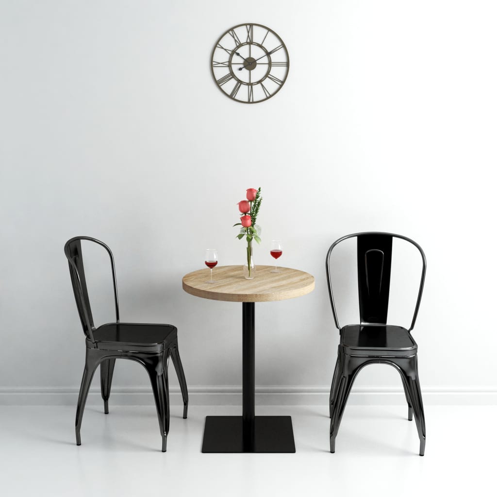 vidaXL Bistro Table Kitchen Bar Table Dining Room Table MDF and Steel Round